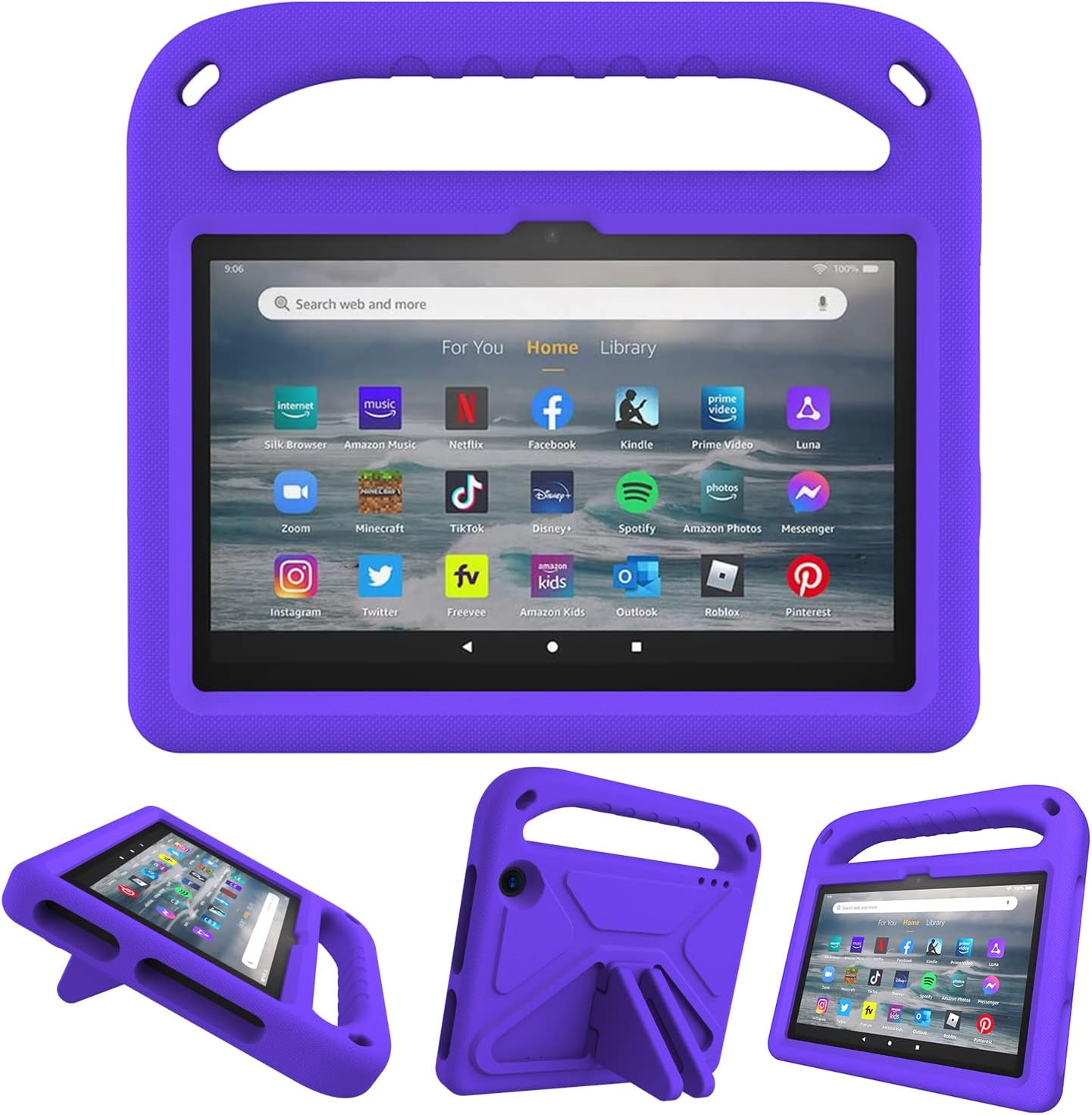 JGY Kindle Fire HD 10 2021 11th Gen Kids Case with Handle Stand Fire HD 10 Plus 2023 13th Generation 10.1 inch EVA Kid-Proof Rugged Shockproof Full Cover Kid Tablet Case for Boy Girl Kids (Blue)