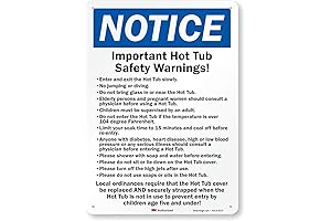 10" x 14" 3M Reflective Aluminum Safety Sign: Essential Hot Tub Rules
