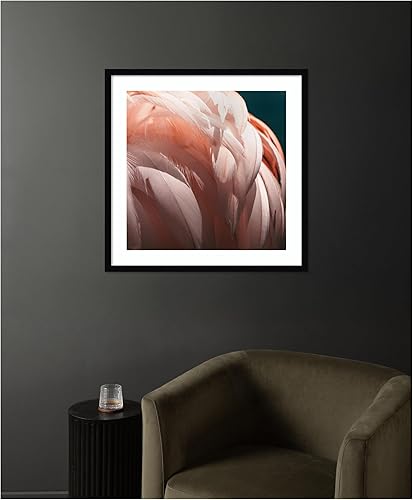 Miniatura 4 de Kate and Laurel Framed Wall Art Print Flamingo No. 2 by Alicia Bock, 25 x 25, Svelte Noir Black Frame, Modern Contemporary, Abstract Art for Wall