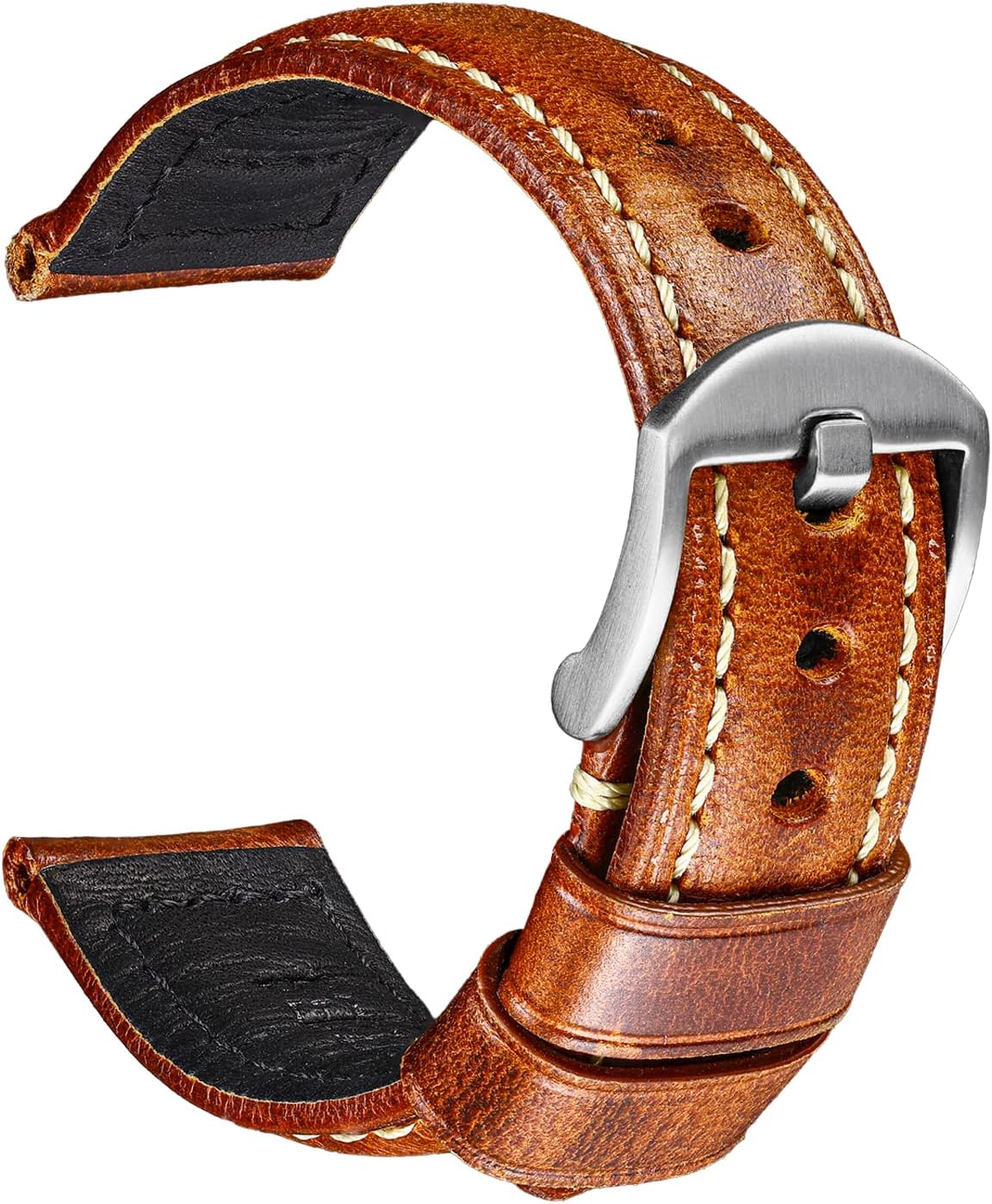 REZERO Watch Band, Vintage Oil Wax Leather Watch Straps 18mm 19mm 20mm 21mm 22mm 23mm 24mm 26mm Watch Belt for Men Women