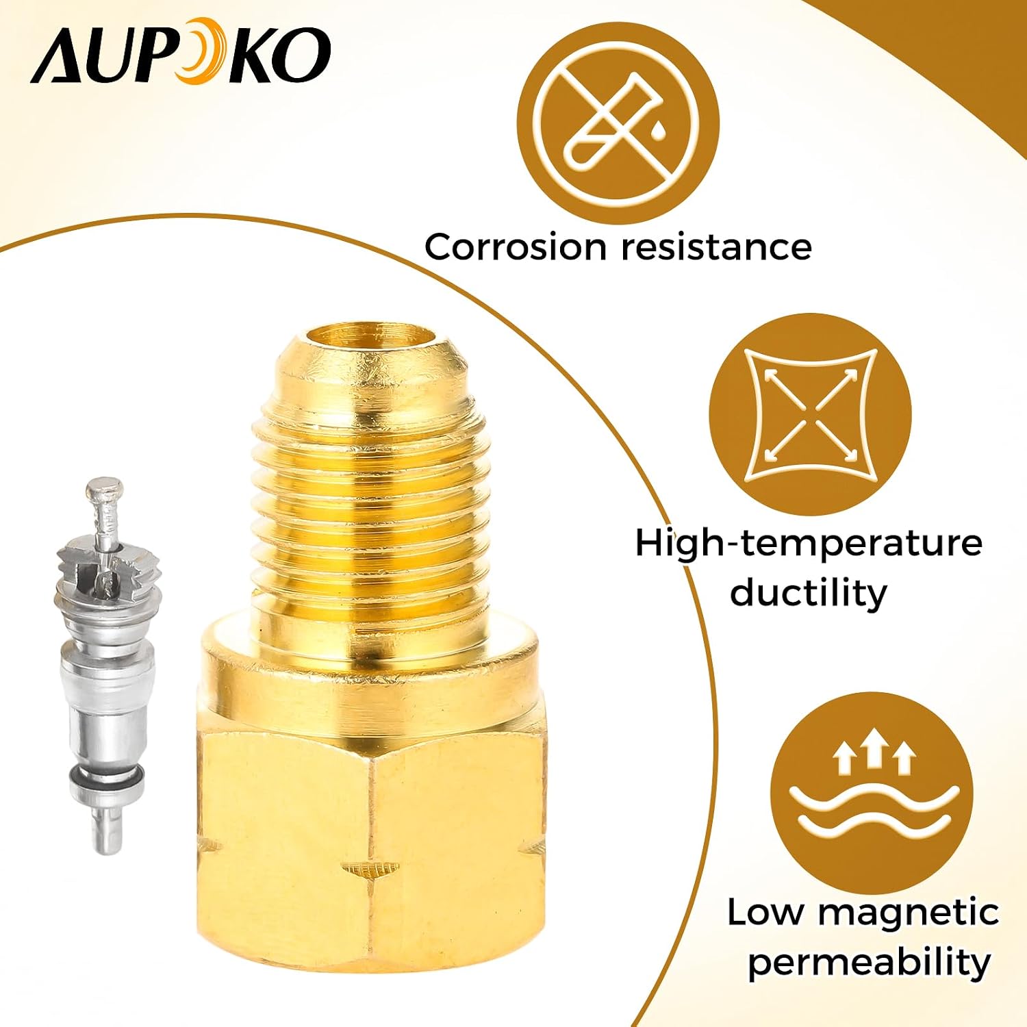 R1234YF Vacuum Pump Adapter, Refrigerant Tank to R12 Fitting Adapter, 1/2’’ Female to 1/4’’ SAE Male Flare Adapter, Fits for R1234yf to R12 Refrigerant System