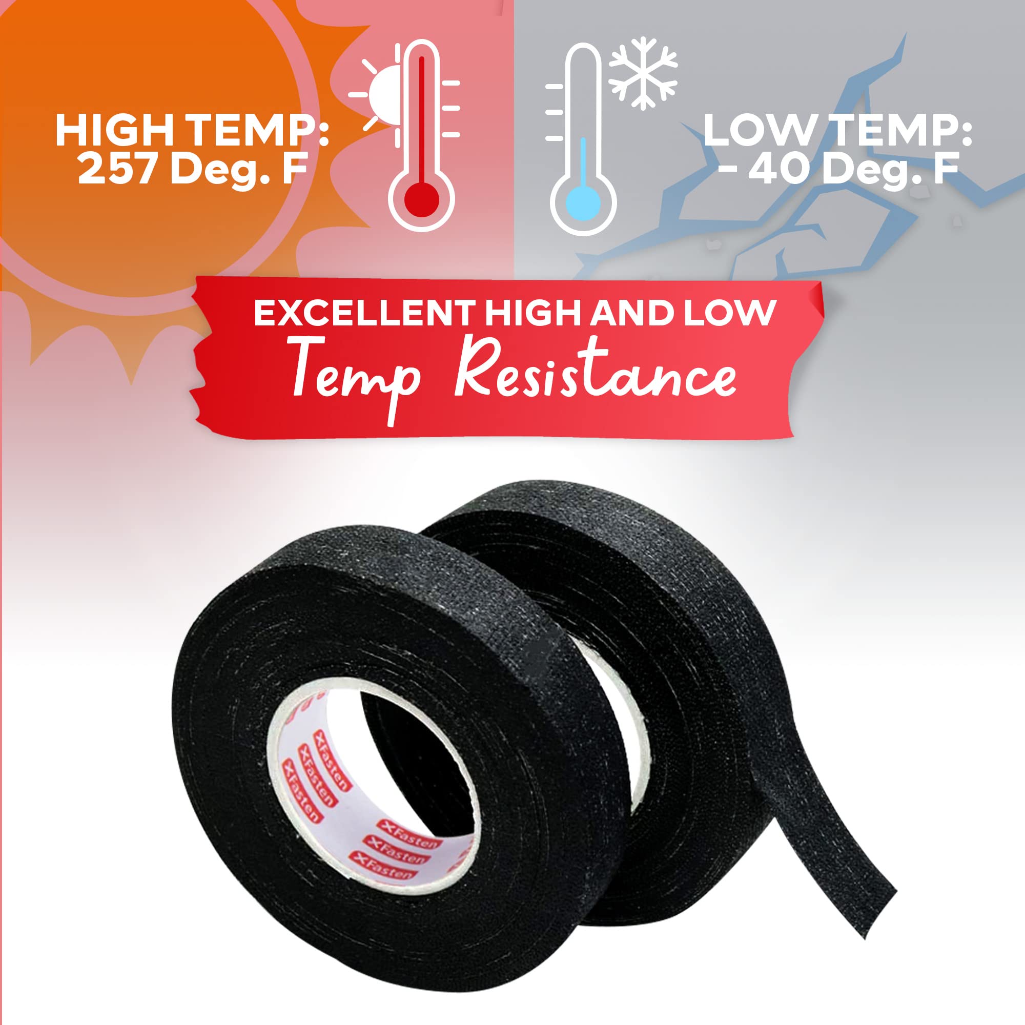 Buy XFasten Wire Harness Tape, 3/4Inch by 50Foot (5Pack), High Temp