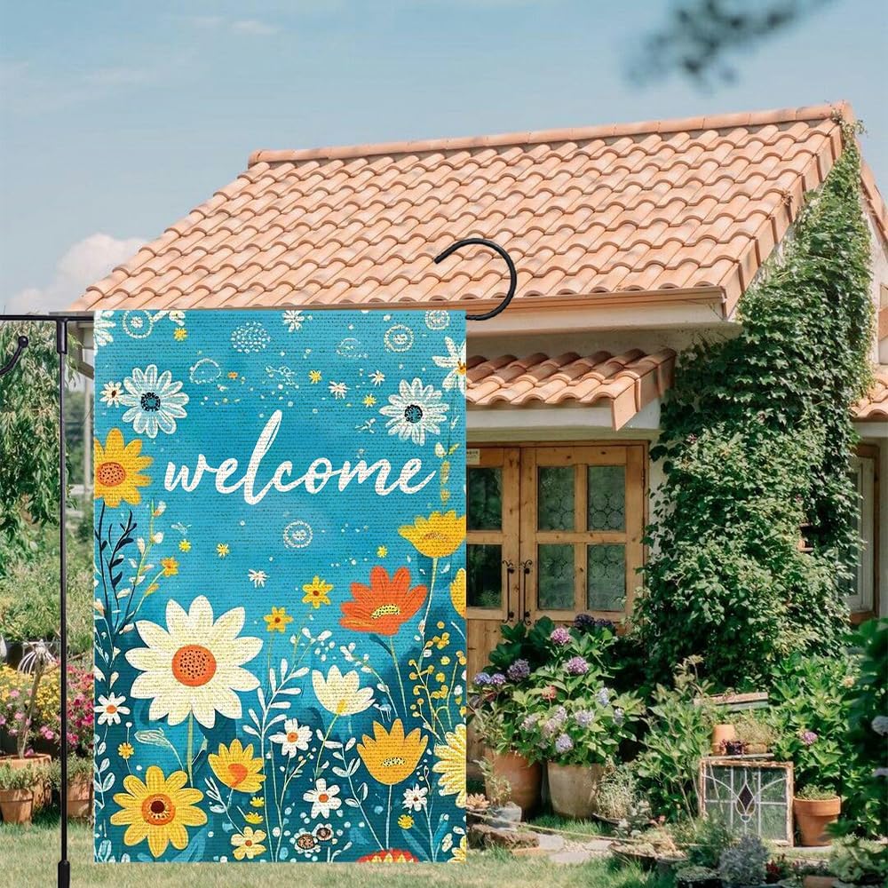 Spring Summer Garden Flag 12x18 Double Side For Outdoor Courtyard Garden Decor Flowers Welcome Holiday Flag For Outside Decoration - Image 2