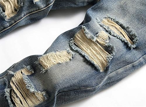 Miniatura 5 de AITITIA - Jeans rasgados de ajuste estándar para hombre