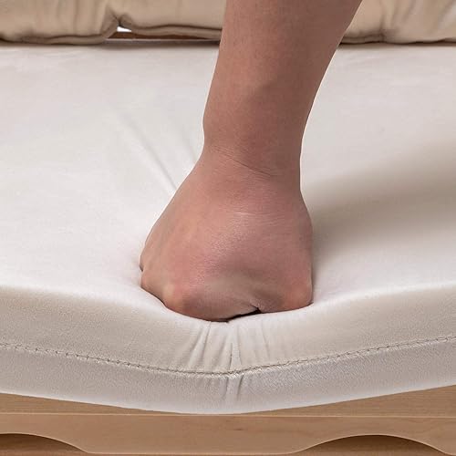 Miniatura 9 de Paddie Glider Rocker - Cojines de repuesto de terciopelo con almacenamiento, juego de cojines para silla mecedora con lazos, 5 unidades, color beige