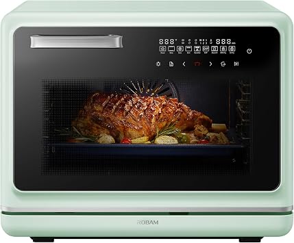 ROBAM R-Box Pro Countertop Combi Steam Oven Green, Air Fryer Toaster Oven with EXP, 1.2 cu. ft. XL Capacity, 1800W Steam Fry Technology, 86-446F Precision, 32 Presets, Easy-to-Clean Enamel Interior