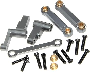 Steering Assembly Linkage Compatible with 1/14 MJX Hyper Go 14301 Upgrade 14302 14303 Rc Car Steel Aluminum Alloy PartTitanium