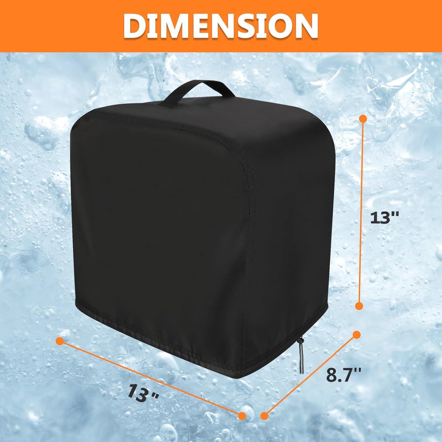Ice Maker Cover Compatible with AGLUCKY Ice Maker Countertop, Waterproof Cover for Portable Countertop Ice Maker Machine with Drawstring, Black (13" L x 8.7" W x 13" H)