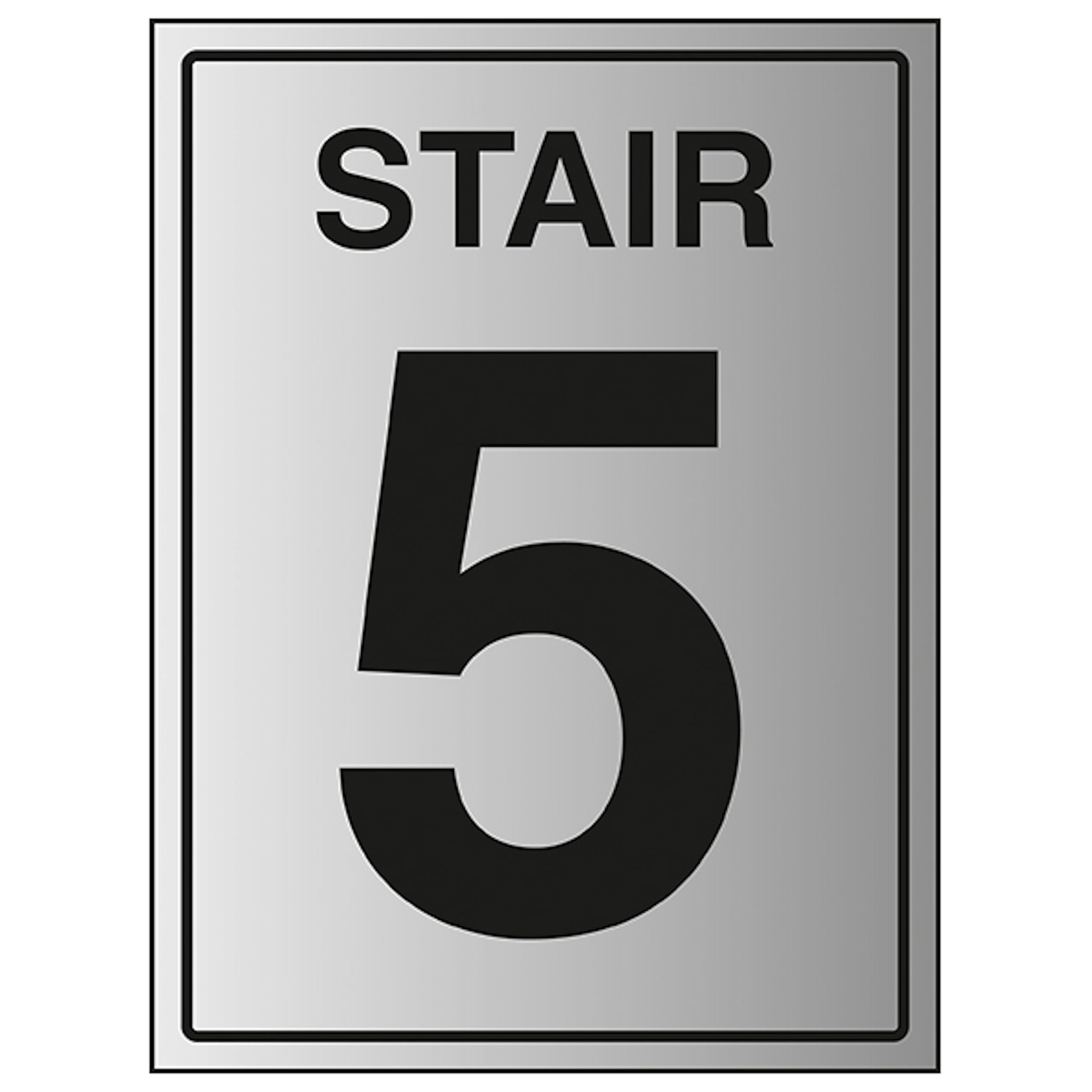 V Safety Stair 5 200 x 300 mm - 1.6mm Aluminium Effect Rigid Plastic Safety Sign