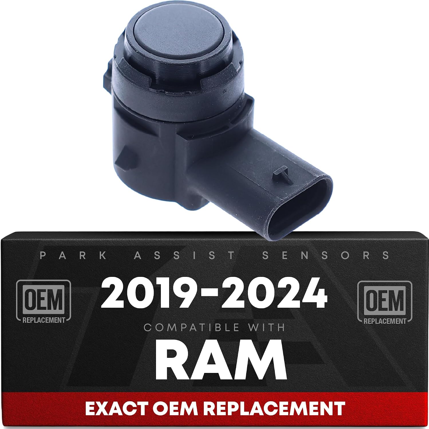 Front Parallel Park Assist Sensor Compatible with 2019-2024 RAM 1500/2019 RAM Rebel / 2021-2024 RAM TRX