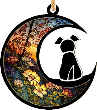 Pet Loss Suncatcher,Dog Memorial Ornament Loss of Pet Sympathy Gift for Pet Lovers