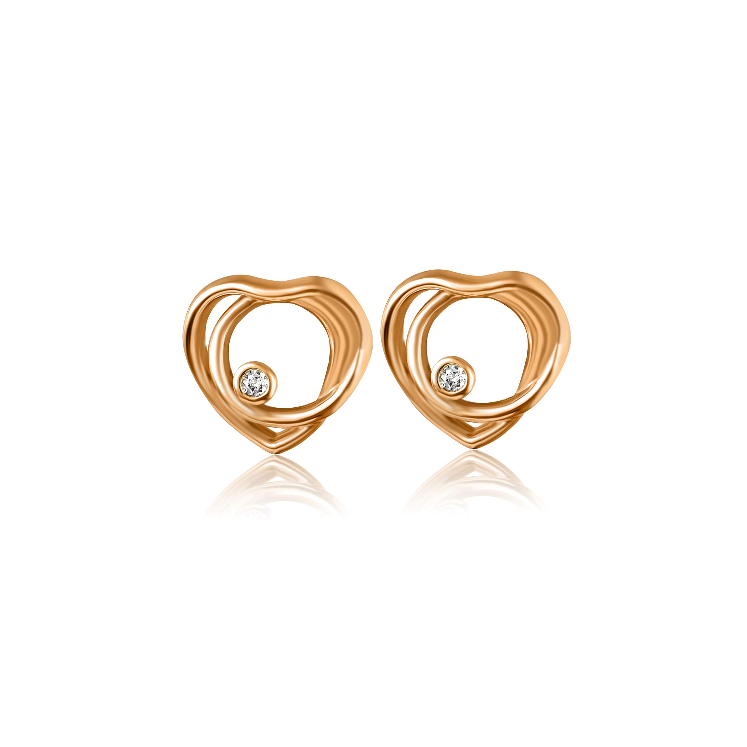 MINUTIAE Rose Gold Plated Heart Shaped Designer Stud Earring Austrian Cubic Zirconium Fashion Earring for Girl & Women, Rose Gold (B08J853CF4) Amazon Price History, Amazon Price Tracker