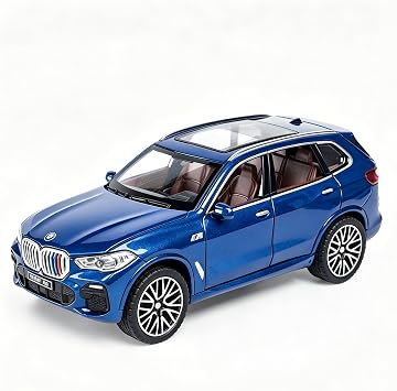 TGRCM-CZ 1/32 X5 SUV Model Car Toy Die-Cast Alloy Pull Back Car Model with Light and Sound Toy Vehicles for Children Blue