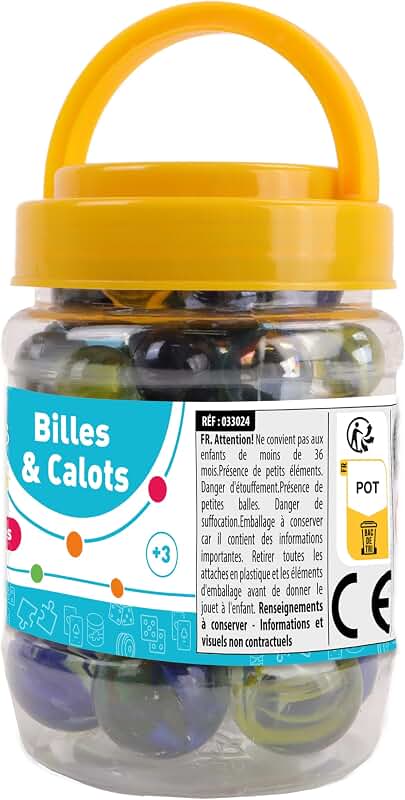 mesbilles - 25 Billes Spot - Bille en Verre 16 mm mesbilles - 25 Billes Spot - Bille en Verre 16 mm
