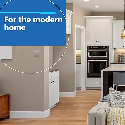 Miniatura 79 de LIDER - Cubierta decorativa de interruptor doble con acabado mate, placa de pared sin tornillos, tamaño mediano, 2 bandas, 4.88 x 4.92 pulgadas