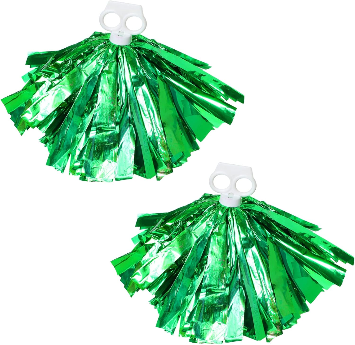 FEESHOW 2 Pack Cheerleading Pom Poms Cheer Leader Shiny Pom Poms for Performance Show Spirit Cheering Kids Girls Green One Size : Sports & Outdoors