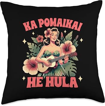 Hawaii Hawaiian Beach Vibes Aloha Ka Pomaikai He Hula Throw Pillow