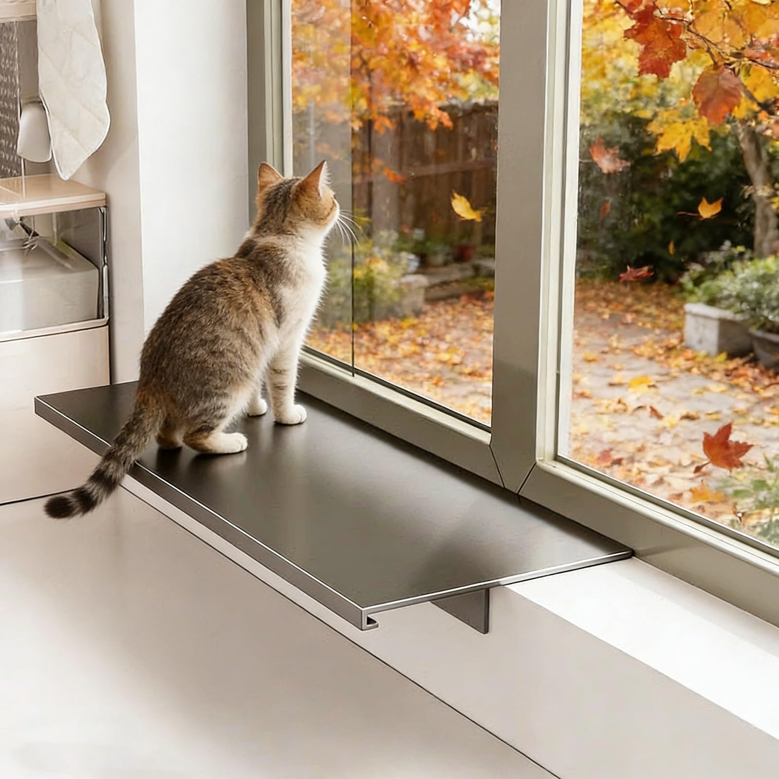 Tablero extensión encimera magnético y estante plantas para alféizar de ventana 15x40cm