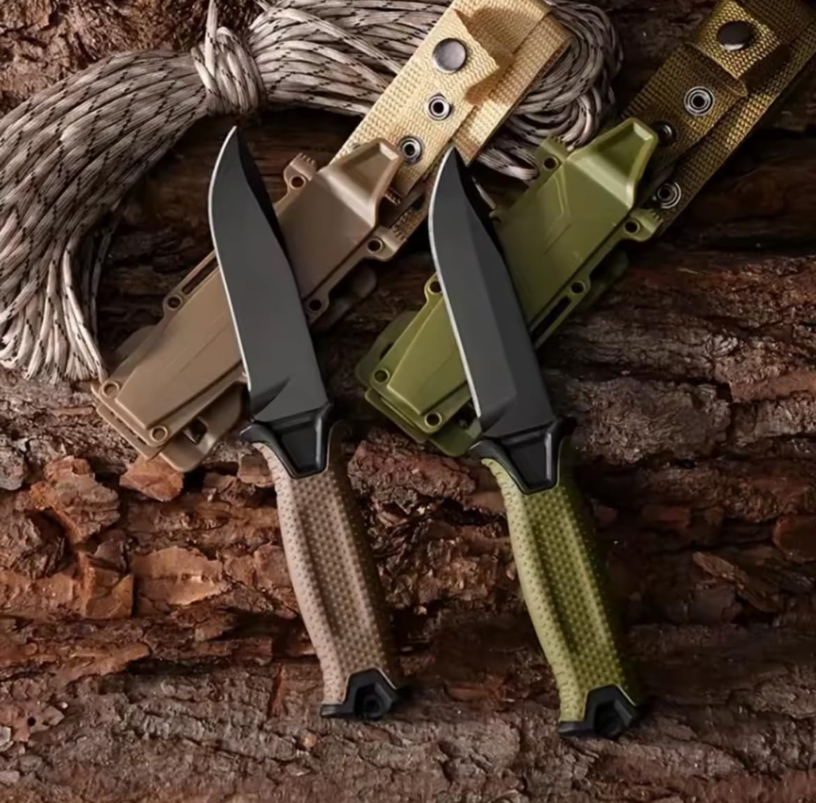 Générique Couteau de survie en acier inoxydable à lame fixe (Marron (lame lisse))