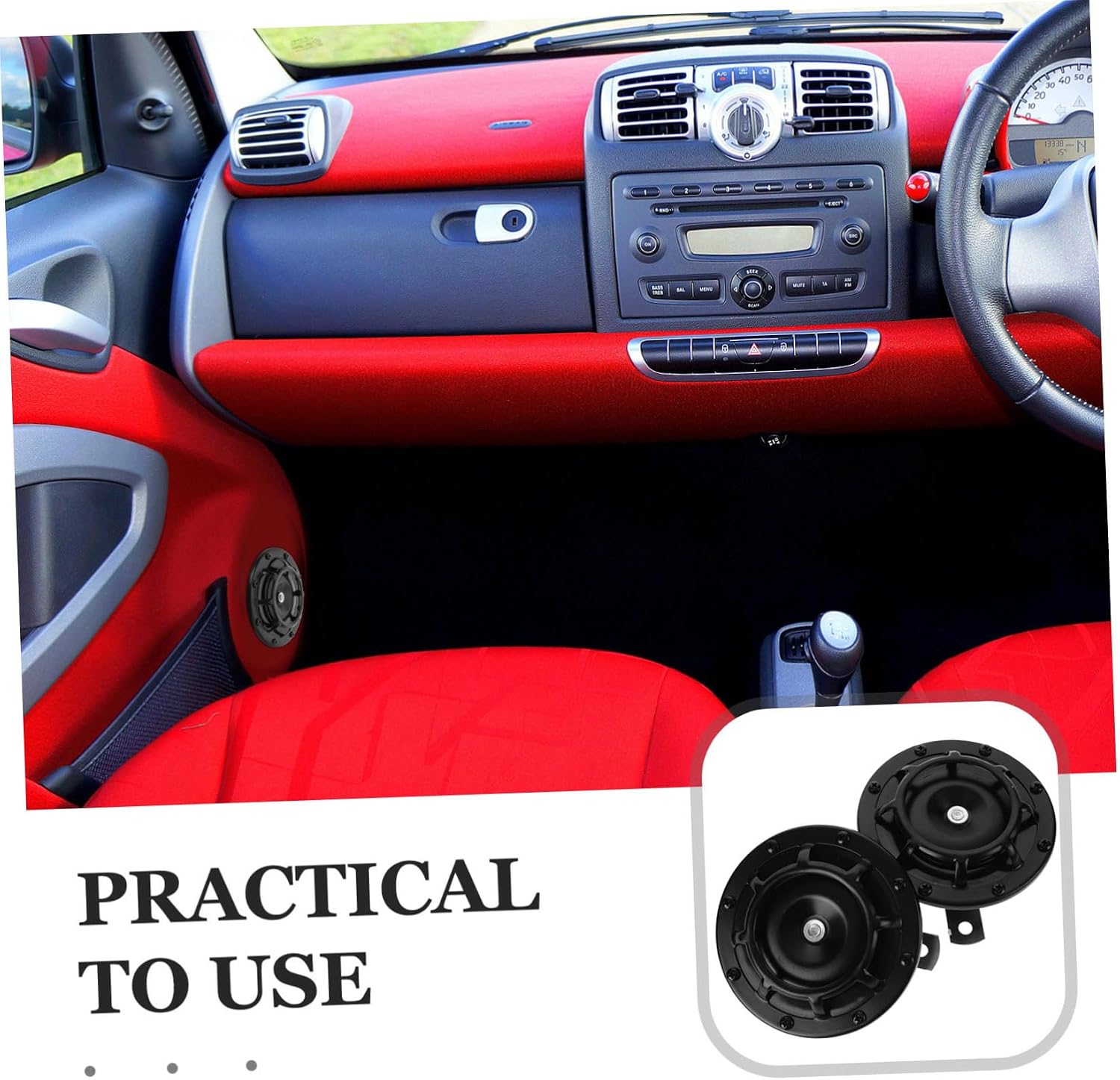 1 Pair 12v Black Manganese Steel Car Motorcycle Horn Set