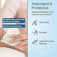 Vista 4 de McKesson, compresas no adherentes, estériles, Nylon/Poliéster, 2 x 3 pulgadas, 100 unidades, 1 paquete