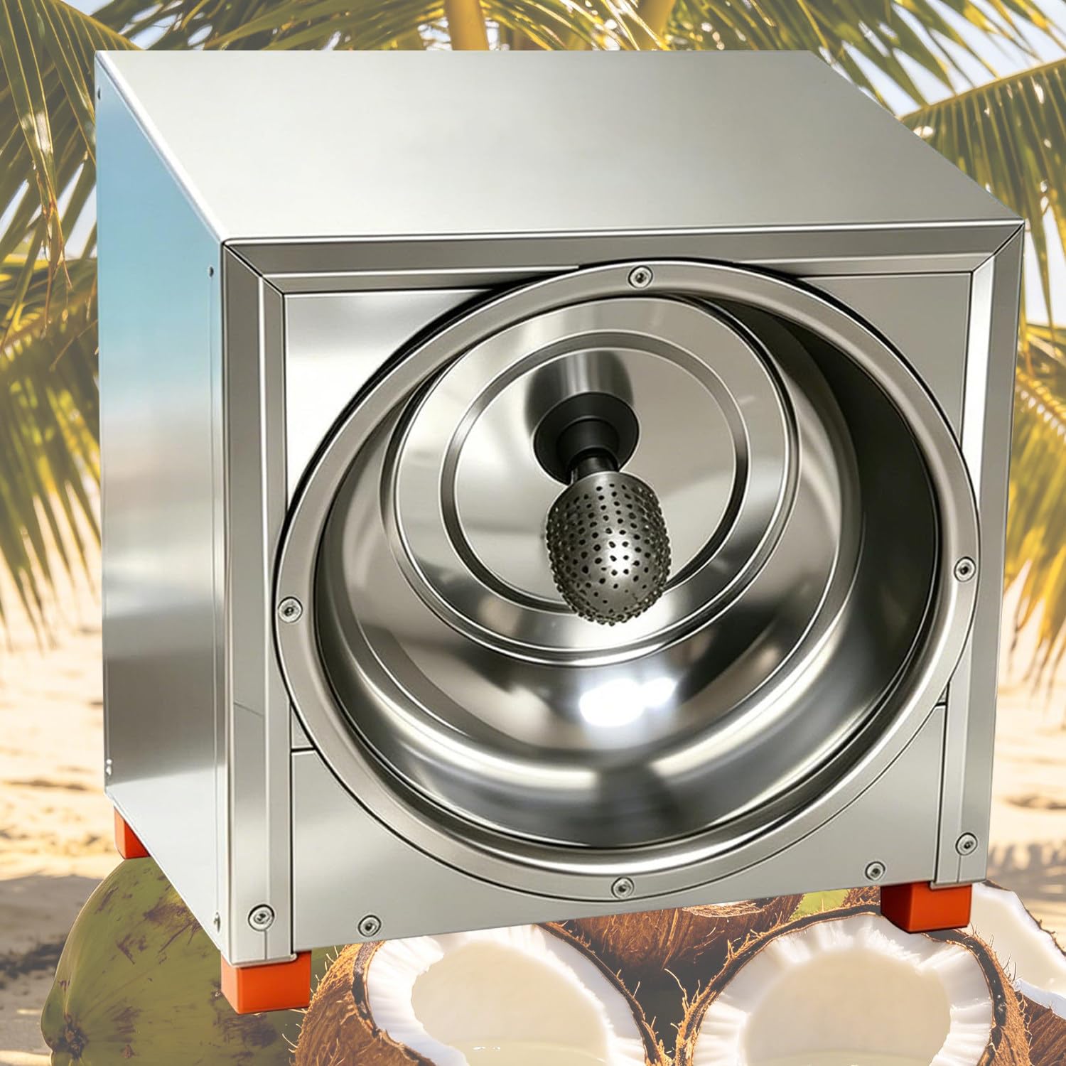 Ymnogjie Professional Electric Coconut Meat Remover, Heavy Duty Commercial Coconut Grater Planer, Stainless Steel Body, Uniform Cutting Thickness for Coconut