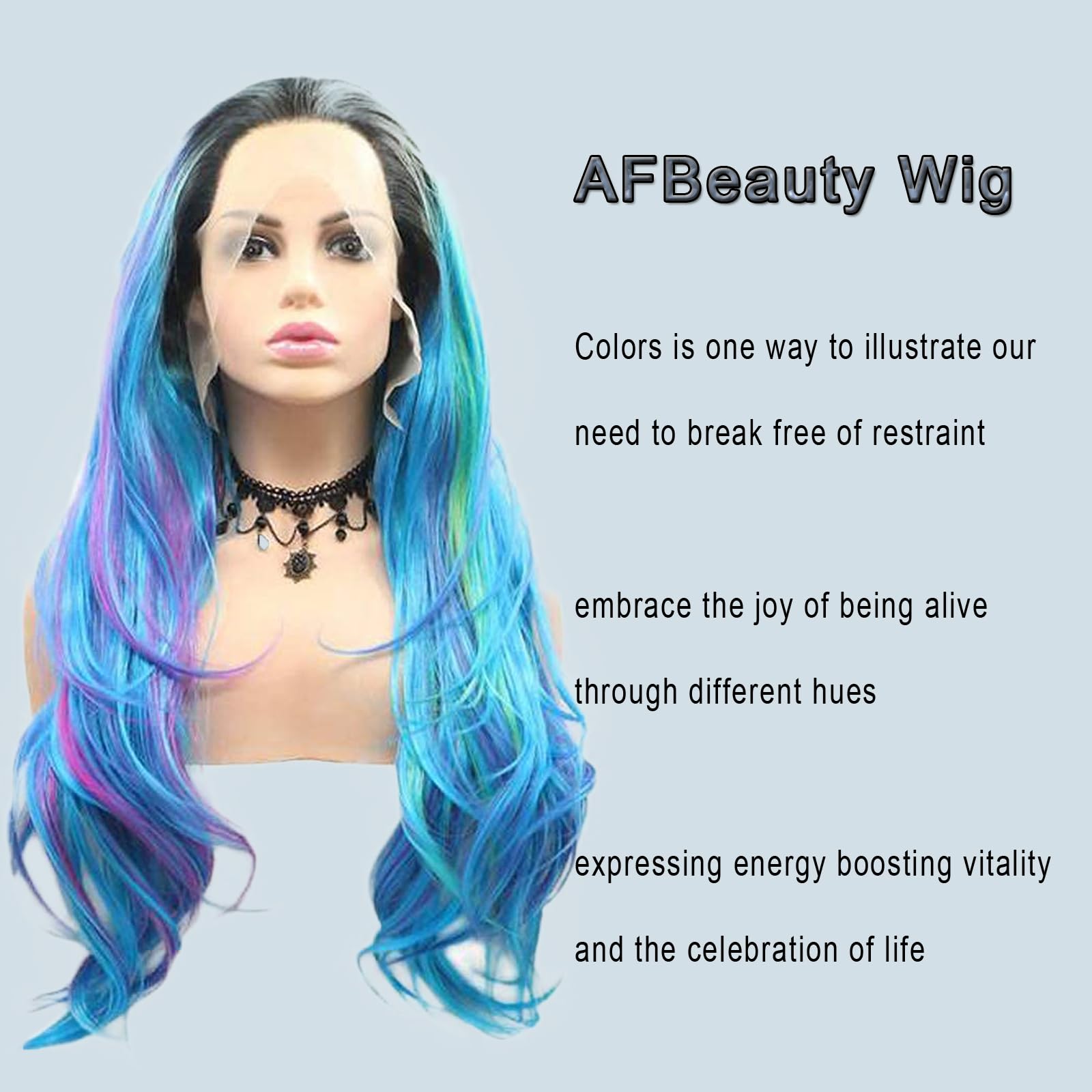 Light Blue Lilac Beauty LaceFront Wig Amazon.com : Baby Blue Wig for Women Best Blue Lace Front  main image 2