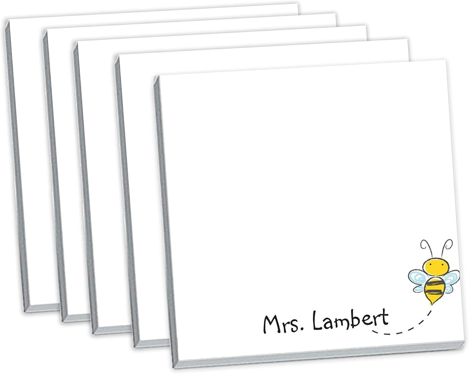 Honey Bee Custom Sticky Notes // 3x3 Sticky Note pad, Fun bee Design, Customizable, Personalized Name, Teacher Appreciation, Gift idea (5)
