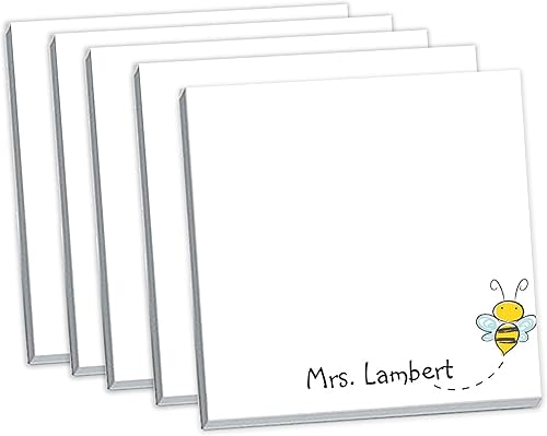 Notas adhesivas personalizadas de Honey Bee, 3 x 3 bloc de notas adhesivas, diseño de abeja, personalizable, nombre personalizado, apreciación del