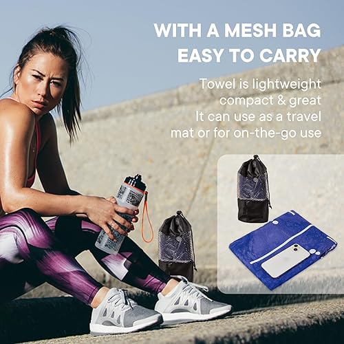 Miniatura 13 de Toallas de yoga, toalla antideslizante para esterilla de yoga caliente con puntos de agarre, manta de yoga de microfibra suave súper absorbente para