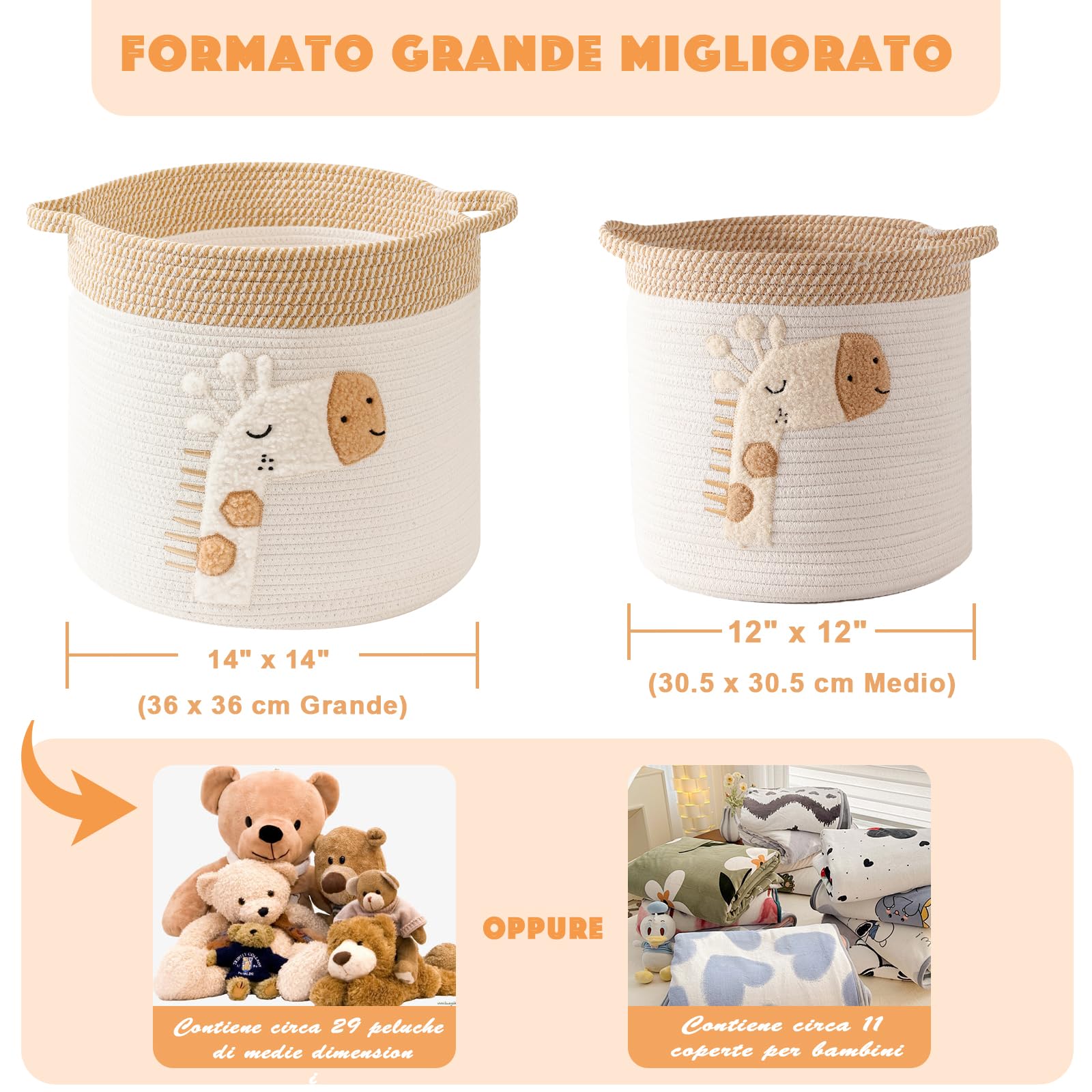 Aufbewahrungskorb Wickeltisch Korb Kinderzimmer Aufbewahrung Körbe Deko korb, Aufbewahrungskorb für Babys Kinder Spielzeugkorb Geschenke für Regale Badezimmer Bad Wickeltisch Organizer(Groß, Giraffe)