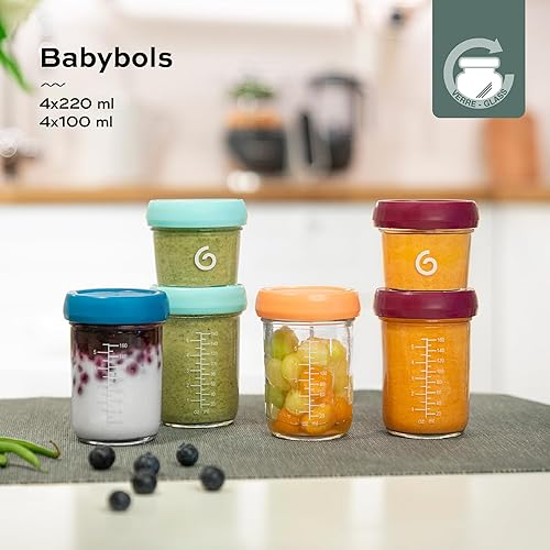 Miniatura 8 de Babymoov Recipientes de vidrio para almacenamiento de alimentos, a prueba de fugas, apilables y reutilizables (elige el tamaño de tu juego)