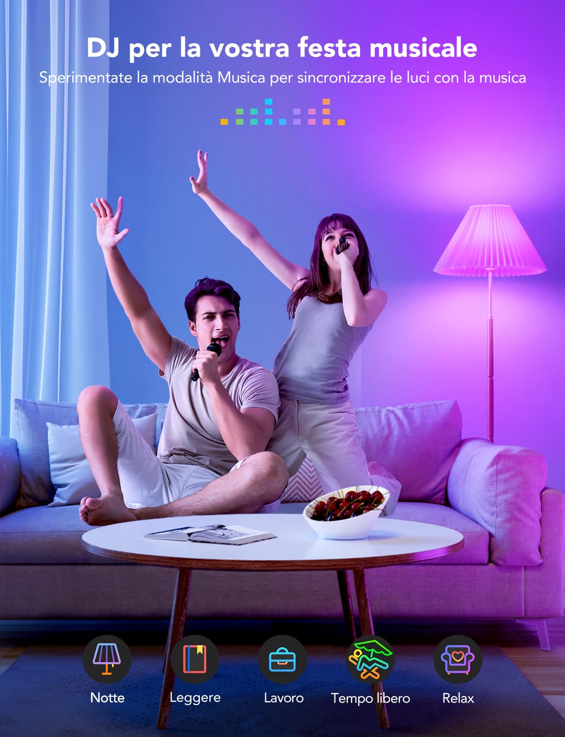Govee Lampadina Smart E27, 1000 lm, Alexa, RGBWW, Dimmerabile, Wi-Fi e Bluetooth, Smart Bulb 75 W, 54 Scene, 16 Milioni di Colori Fai da te, 1 Pezzi