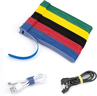 40pcs Cable Ties, Cable Tie with Hook and Loop, Cord Ties, Reusable Cable Straps Wire Ties, Cable Straps, Cable Tie, Cable Tie Organizer for Home Office Kitchen Phone Charging Cables USB Cables, Multi