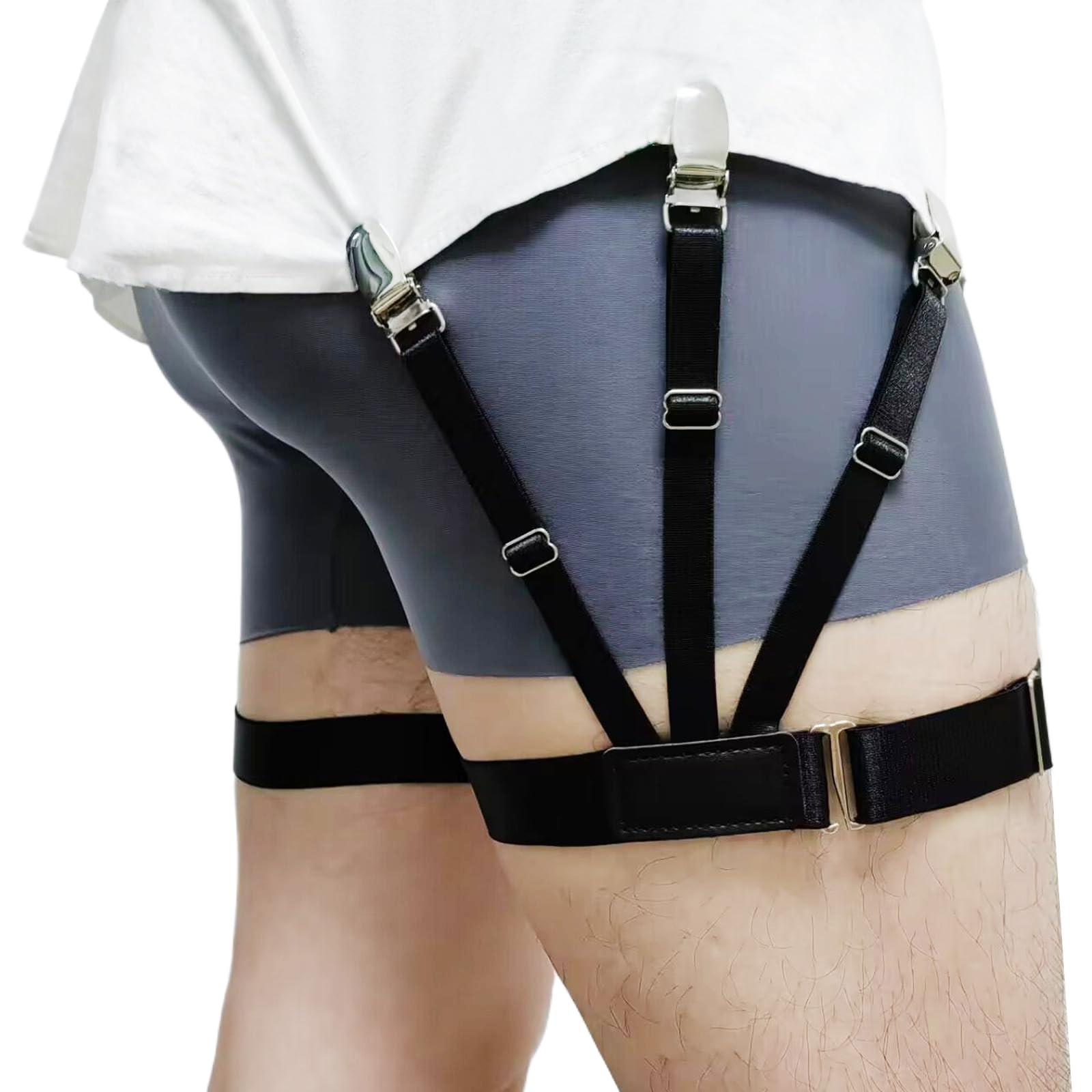 Soportes para camisa para hombre, policía, clips de camisa 3.0, accesorios de traje, para hombre, con ligas elásticas ajustables, soportes para camisas, tirantes para cinturón para mujeres