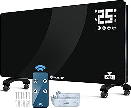 KESSER® Glass Convector Heater with WiFi APP Function with Remote Control, Electric Floor or Wall Heating, Touch Screen, LCD Display, Timer, 2500 Watt
