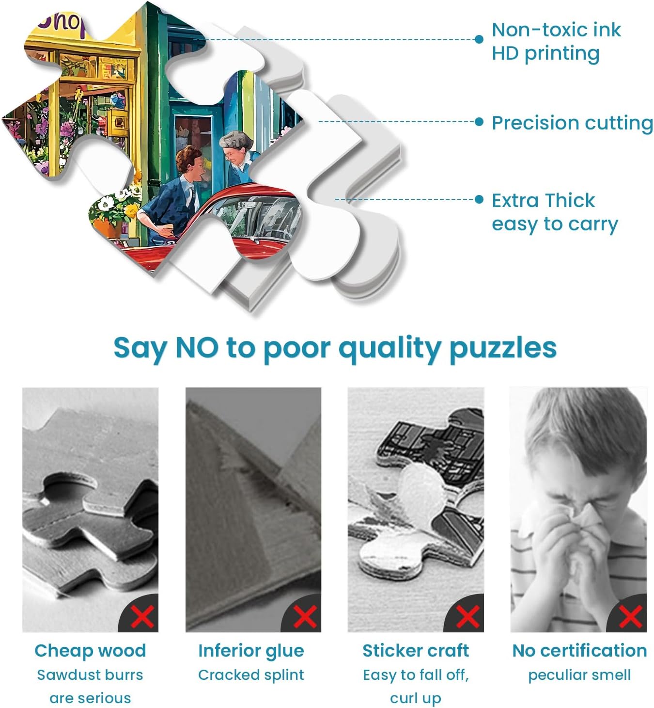 500 Piece Puzzle for Adults,Fun Flower Shop Puzzle for Adults Elderly,Recycled Cardboard Street Corner Puzzles 500 Piece,Challenging Family Game Great Gift for Friends,20.5 x 15 in