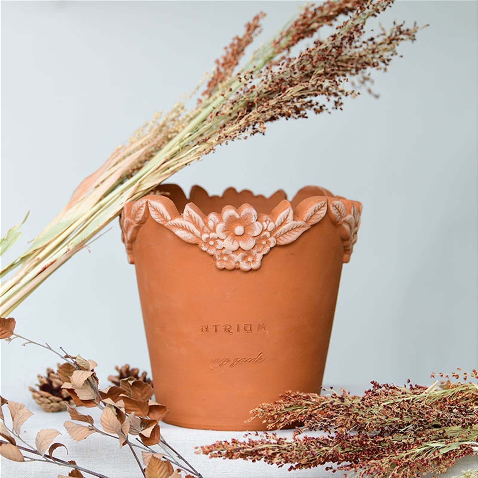 Doniczki do sadzenia proste pojemniki na rośliny retro tłoczone doniczki kwiatowe czerwone ceramiczne orchidee garnki małe doniczki ozdobne doniczki kwiatowe (tło) sadzarka