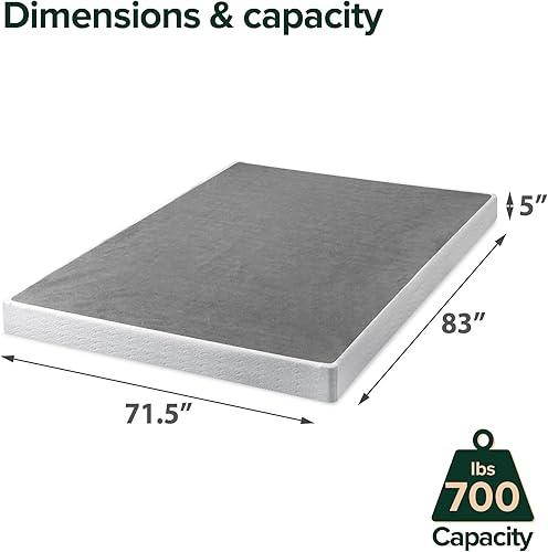 Miniatura 2 de Zinus, Smart Box Spring, Estructura de Baja Altura de 5 pulgadas, Acero, Blanco