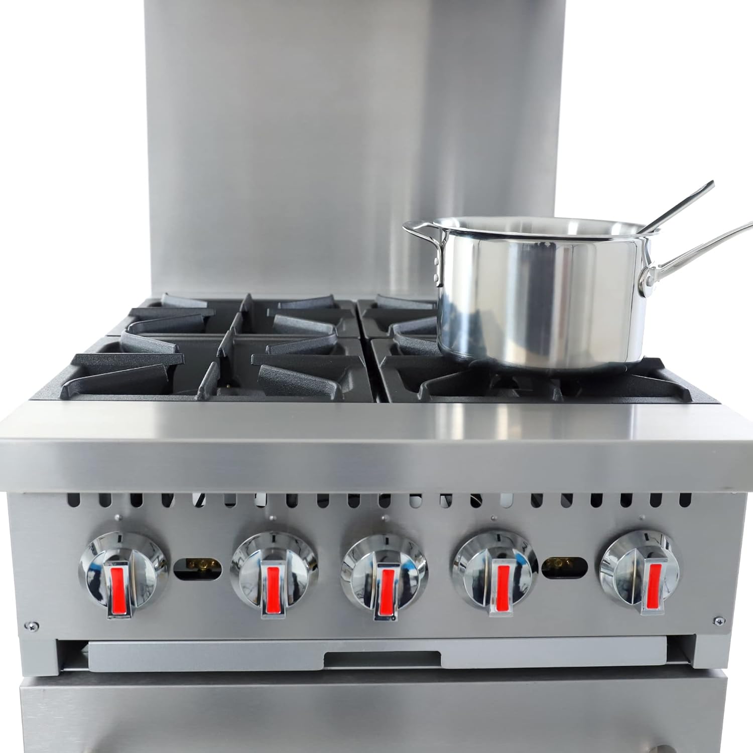 General Foodservice Natural Gas Range with Oven, 4 Burners, 120,000 BTU, 24", in Stainless Steel