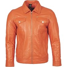Aviatrix Mens Super-soft Real Leather Classic Harrington Fashion Jacket AGQ5
