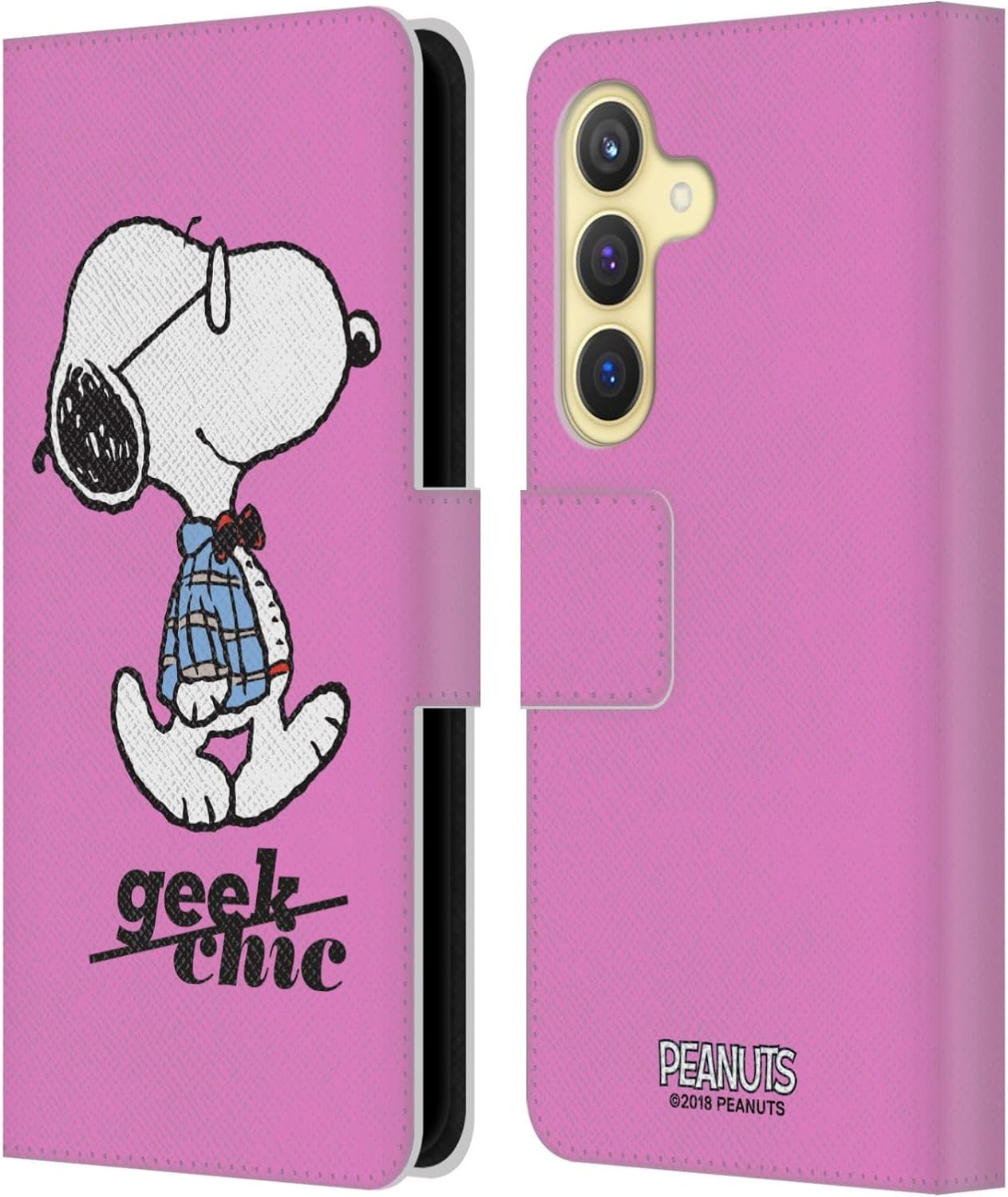 Head Case Designs Officially Licensed Peanuts Joe Preppy The Many Faces of Snoopy Leather Wallet Case Compatible with Samsung Galaxy S24 5G