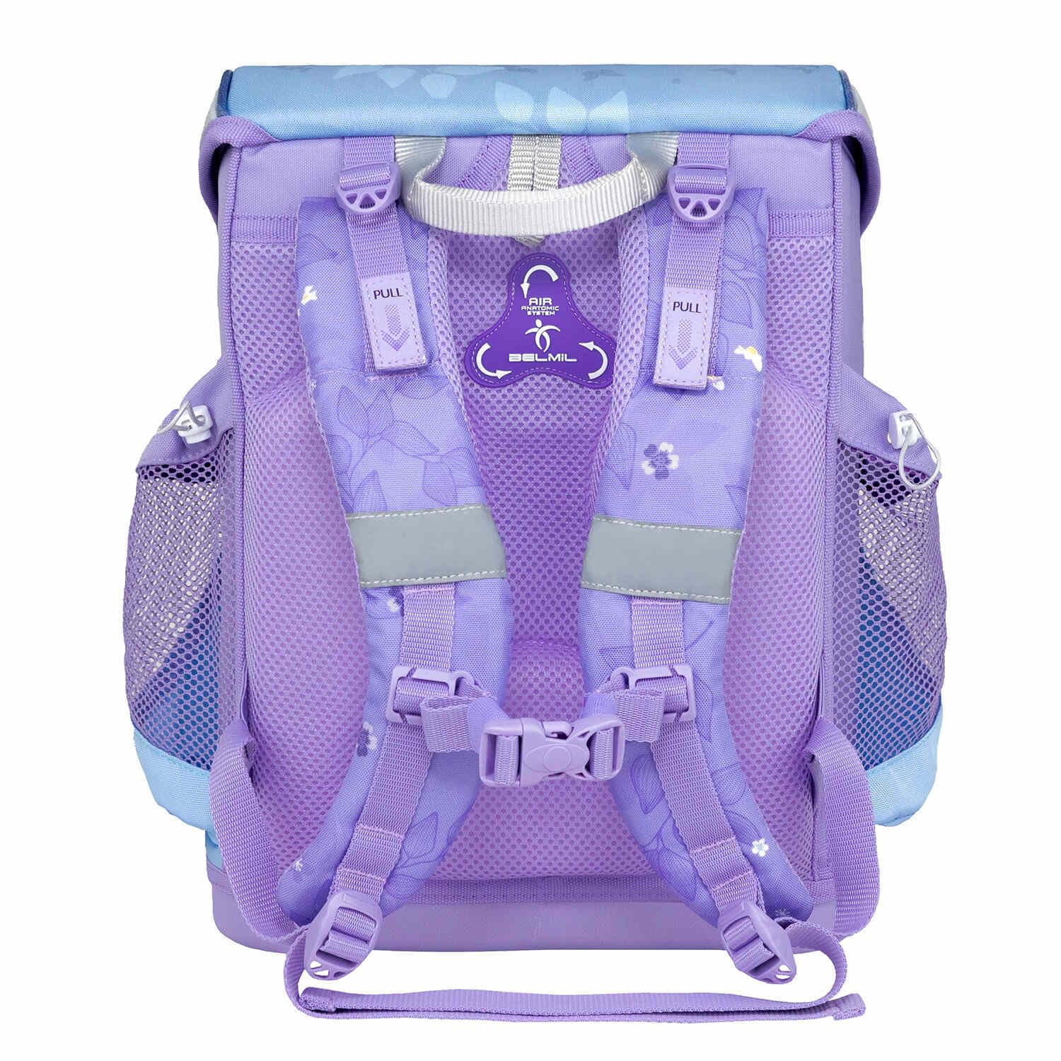 Belmil Mini-Fit Schulranzen Set 4 -teilig (405-33/AG/S) (Purple Blue Butterfly)