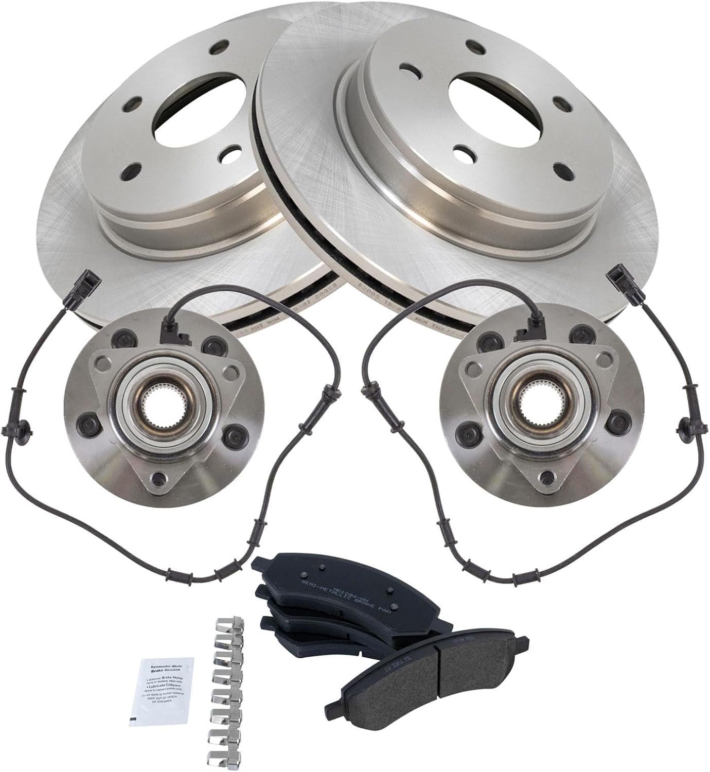 TRQ Front Brake Pad & Rotor Kit for Dodge Ram 1500