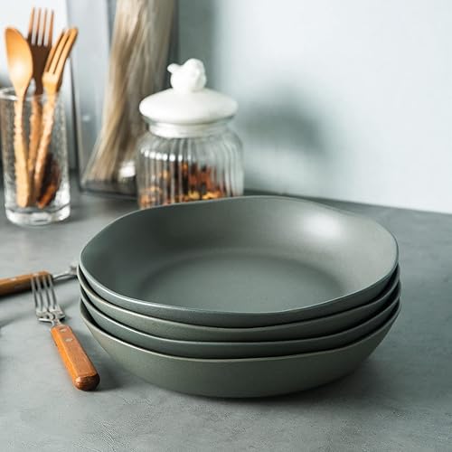 Miniatura 6 de AmorArc Juego de 6 cuencos de cerámica grandes de 9.75 pulgadas, cuencos de cerámica de 38 onzas para cocina, horno, microondas y lavavajillas con