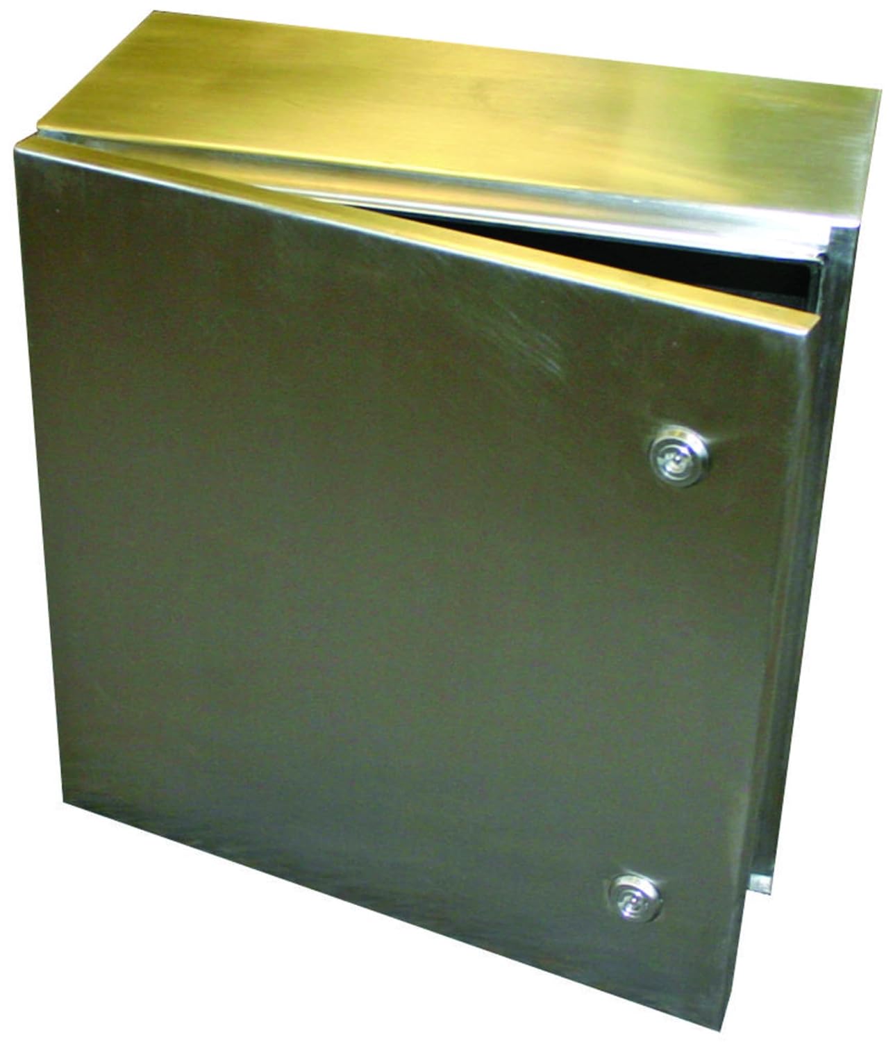 BUD Industries SNB-3739-SS Series SNB NEMA 4 Stainless Steel Box 7.87" L x 7.87" W x 3.98" H, Natural
