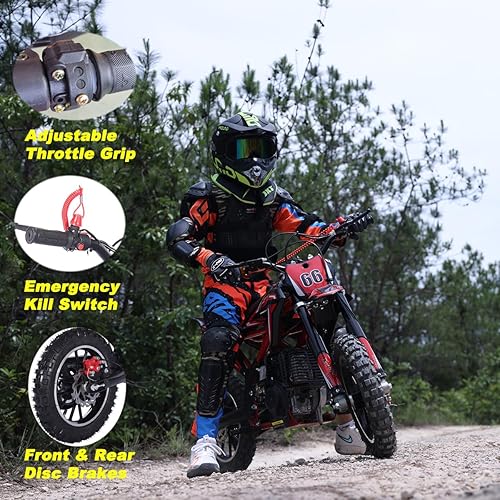 Miniatura 3 de X-PRO Hawk - Mini bicicleta de cross, motocicleta de gasolina de 4 tiempos! Bicicleta de pit 40CC, arranque manual, ruedas de 25 cm! (Rosa)