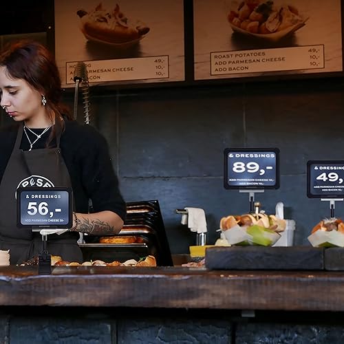 Miniatura 7 de Soporte acrílico para letreros con abrazadera, clips de pantalla de doble cabeza de 6 x 9 pulgadas, protector de tarjeta de PVC, clip giratorio para