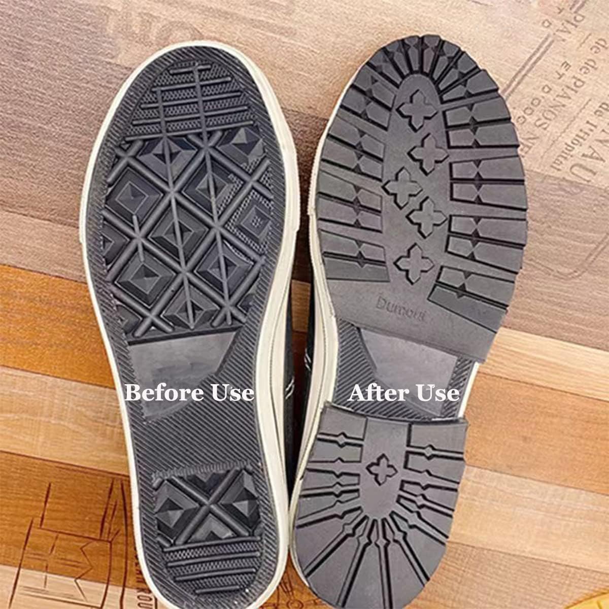 Shoe Replacement Rubber Half Sole and Heels, Shoe Pads Non-Skid Sole Protector Heels Repair Replacement Shoe Grips for Bottom of Shoes (Black)