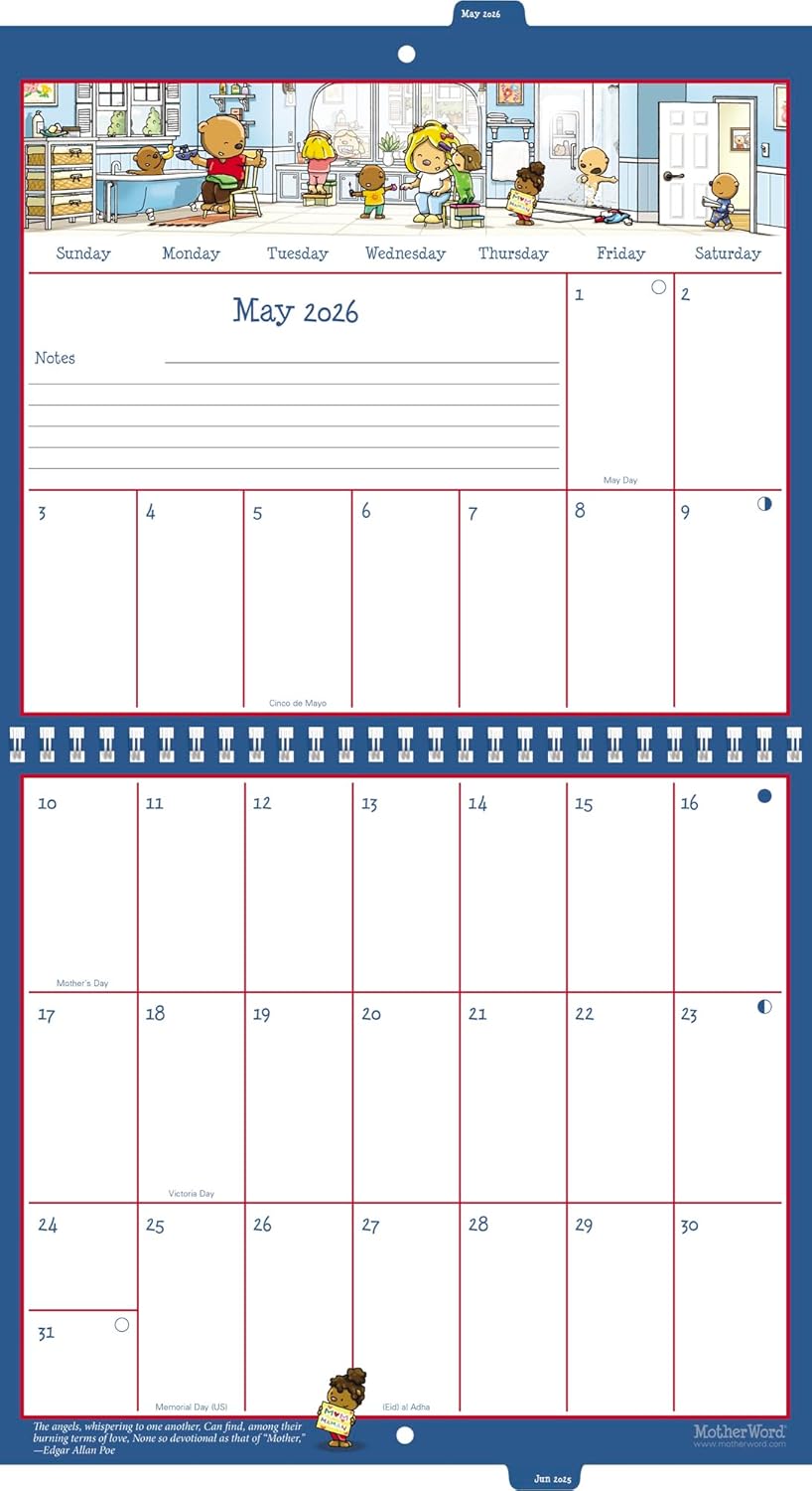 2026 MotherWord Ultimate Family Calendar, 16-Month Family Planner, Sept 2025-Dec 2026, English, Tabbed Wall Version, 12" x 21.5" (DDTB112826) - Image 5
